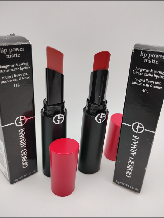 Giorgio Armani Other - Giorgio Armani Lip Power Matte Longwear Lipstick - Shades 112&405